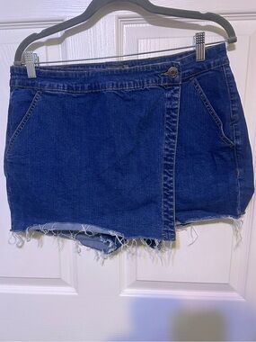torrid Dark Indigo Denim Mini Skort with Button Front